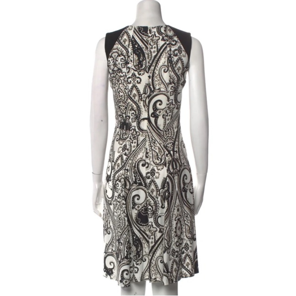 Etro Milano Paisley Black and White Sleeveless Jersey Midi Dress SZ IT 4… - Picture 2 of 10